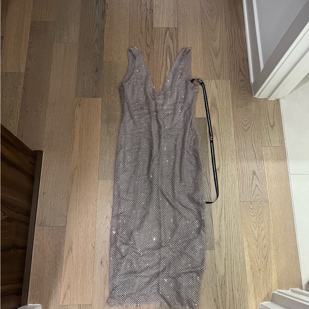 NWT SLA the Label Mushroom Gigi Diamanté Midi Dress